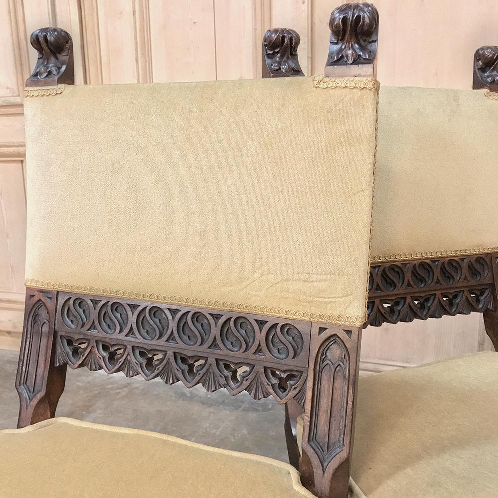 Pair of 19th Century Gothic Chairs In Good Condition In Dallas, TX