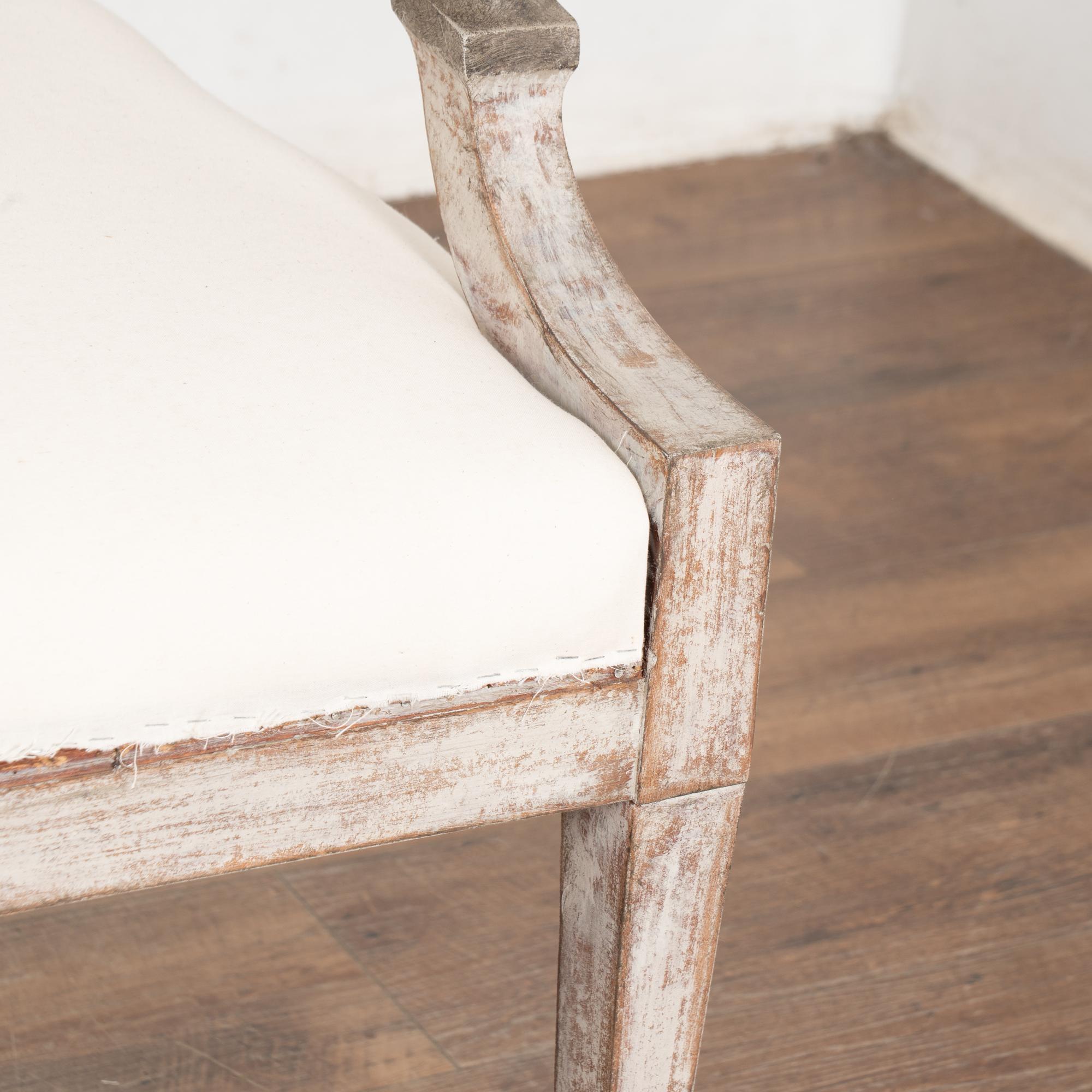 Pair, 19th Century Gray Swedish Gustavian Pair of Armchairs 5