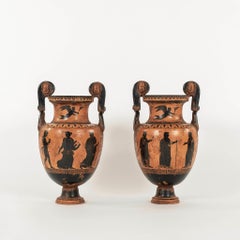 Pair 19th Century Greek Attic Style Terracotta Volure-Kraters