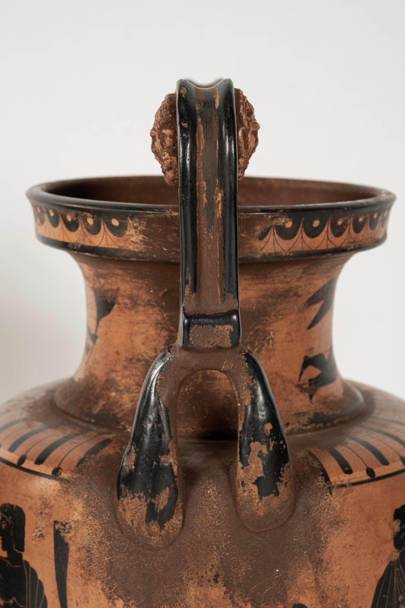 Terre cuite Paire de Volure-Kraters en terre cuite de style attique grec du 19e siècle en vente