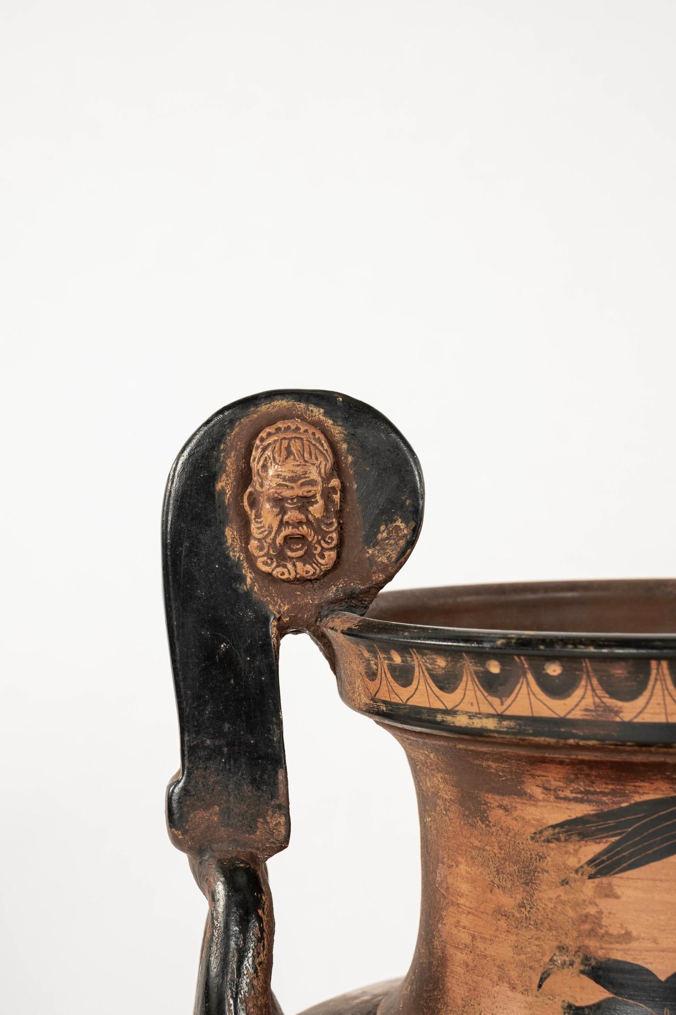 Paire de Volure-Kraters en terre cuite de style attique grec du 19e siècle en vente 1