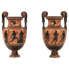 Pair 19th Century Greek Attic Style Terracotta Volure-Kraters