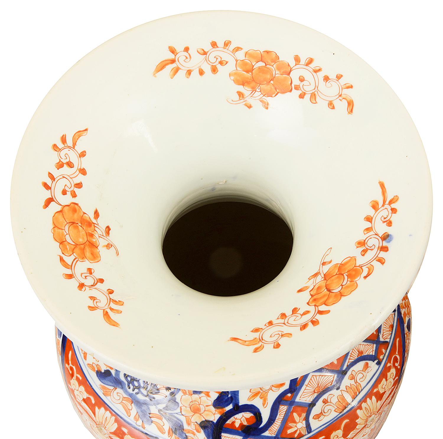 Matched Pair 19th Century Imari Vases For Sale 1