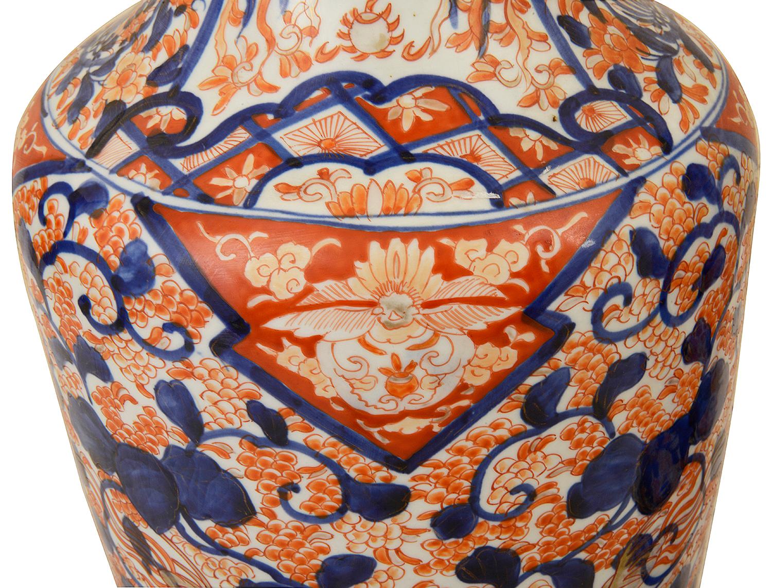 Matched Pair 19th Century Imari Vases For Sale 3