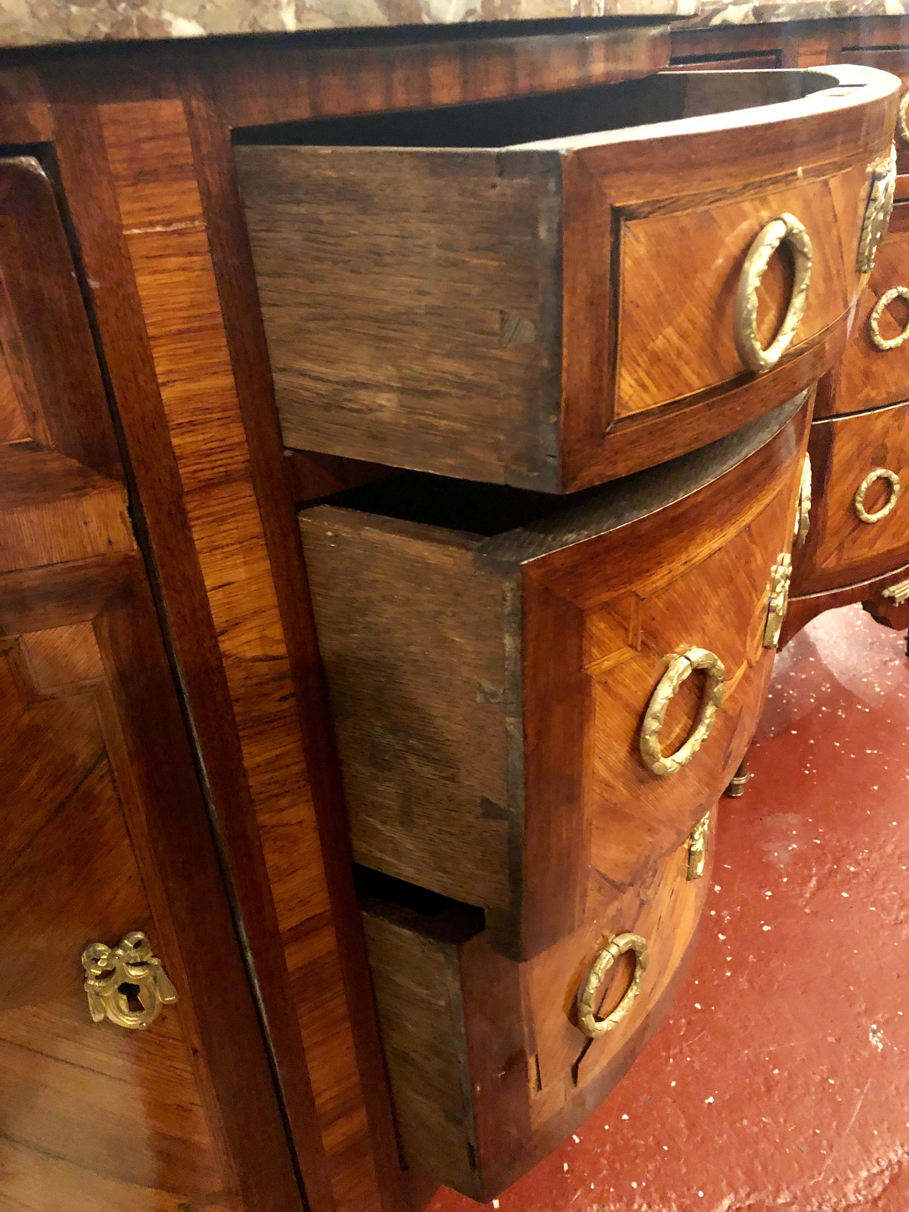 Pair of 19th Century Inlaid French Demilune Commodes or Nightstands 4