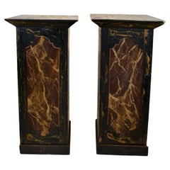 Pair 19th Century Italian Faux Bois Pedestals
