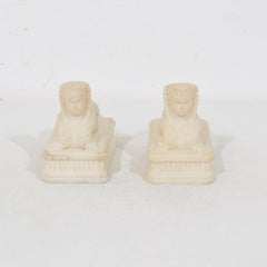 Pair 19th Century Italian Grand Tour Alabaster Sphinxes