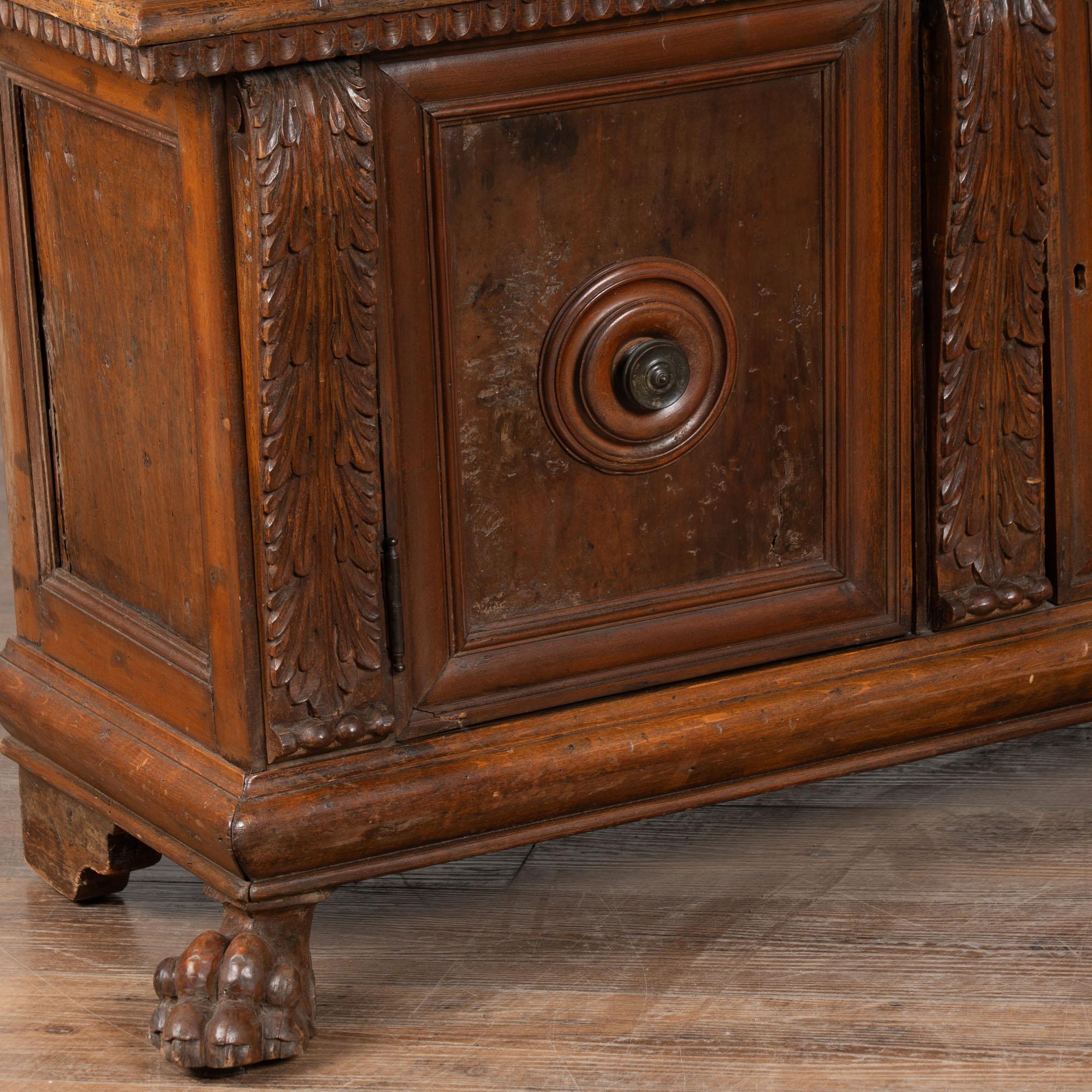 Pair, 19th Century Italian Walnut Bookcases with Open Grillwork Display Cabinet For Sale 3