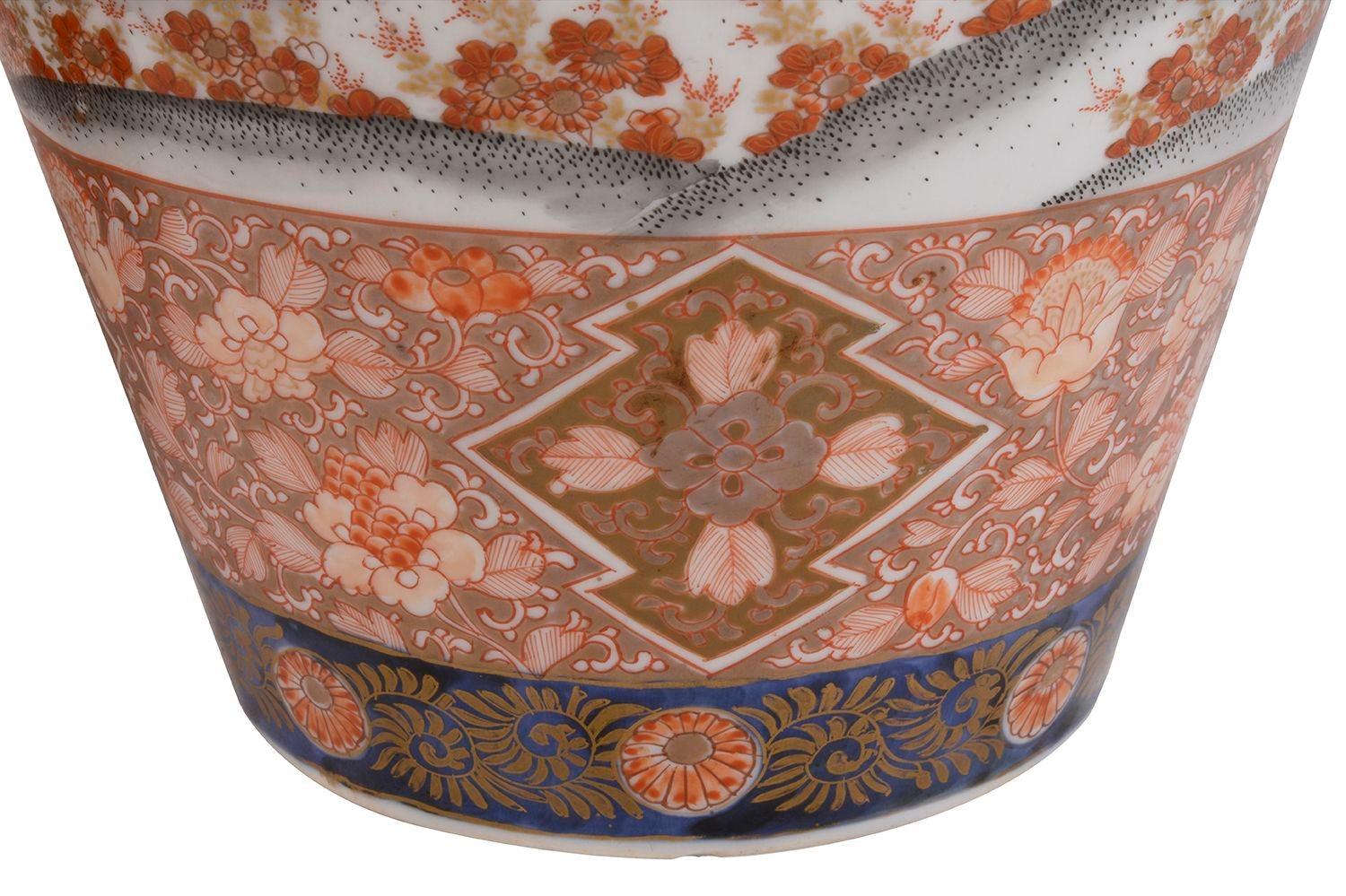 Porcelain Pair 19th Century Japanese Fukagawa porcelain vases / lamps For Sale