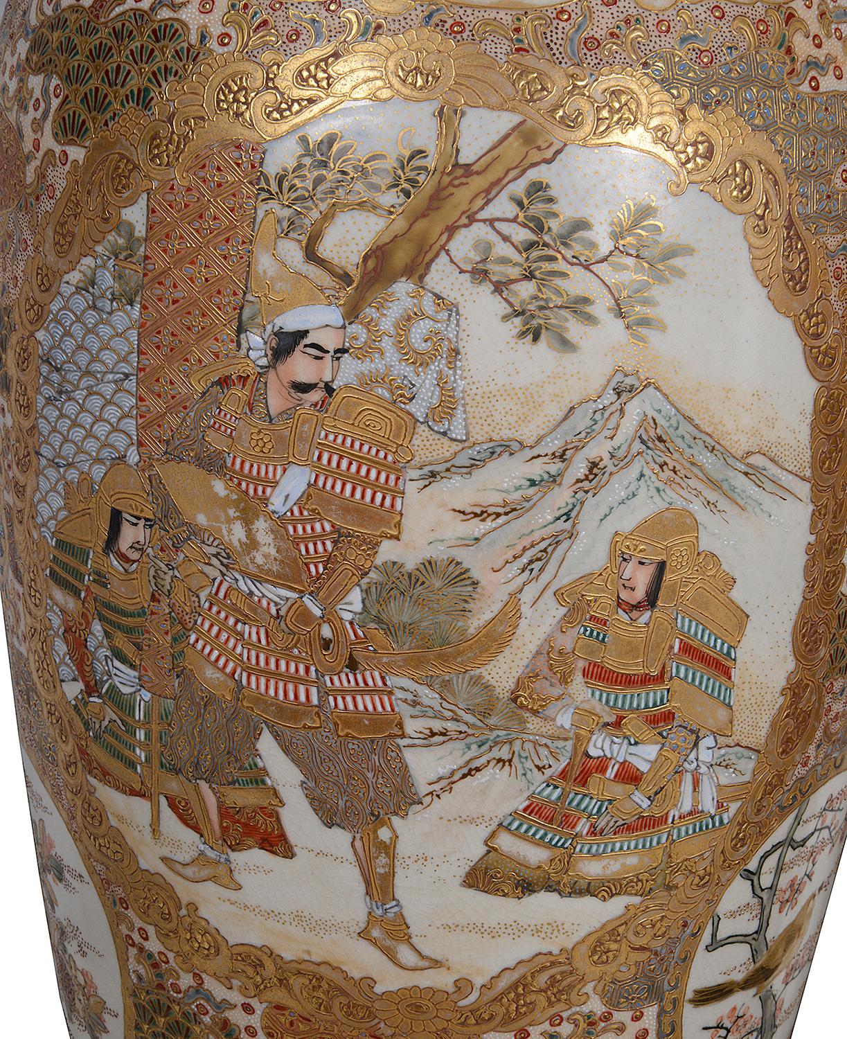 Paar japanische Satsuma-Vasen/Lampen des 19. Jahrhunderts im Angebot 7
