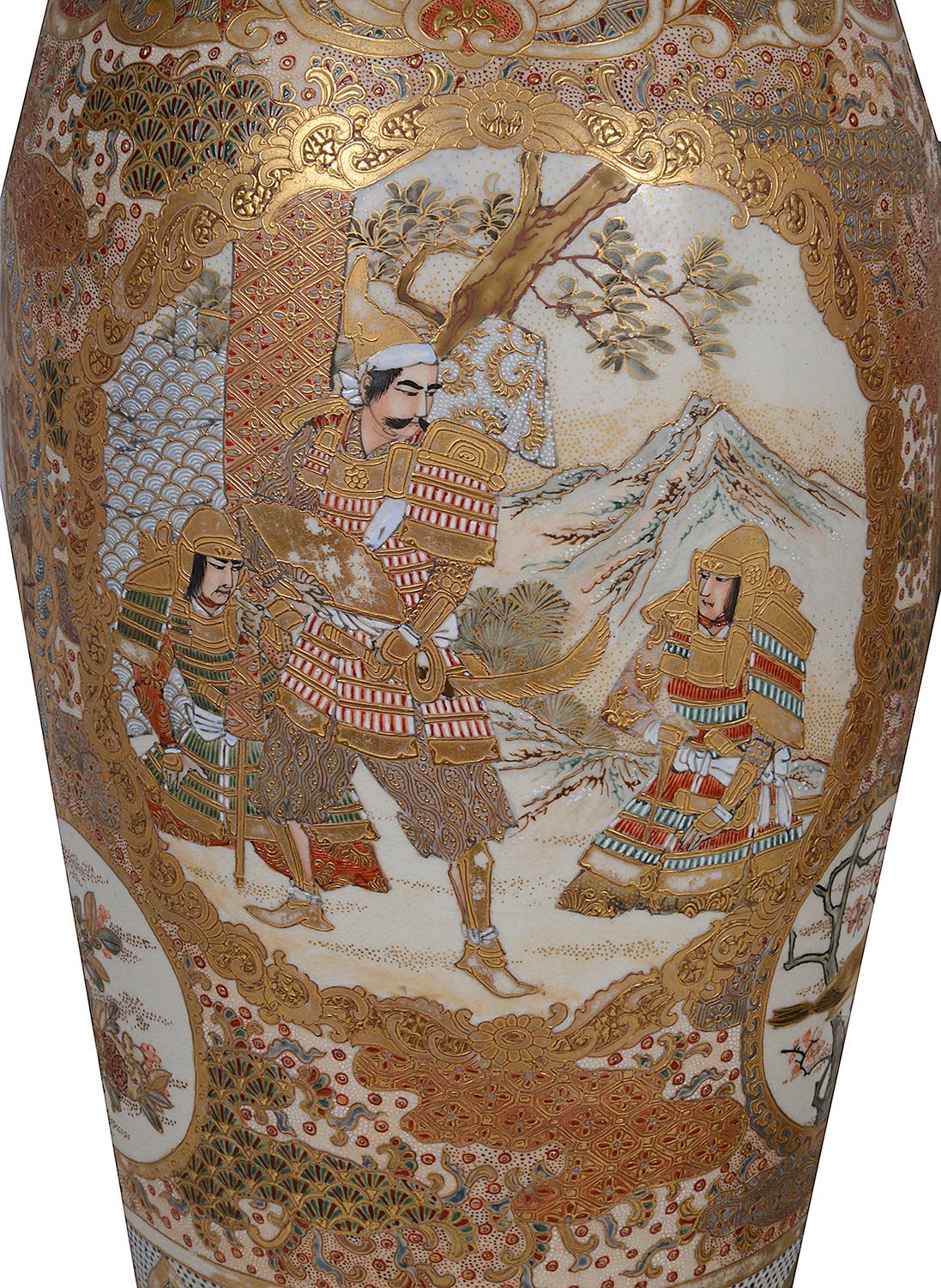 Paar japanische Satsuma-Vasen/Lampen des 19. Jahrhunderts (Japanisch) im Angebot