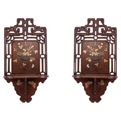 Pair 19th Century Japanese Wall Shelves