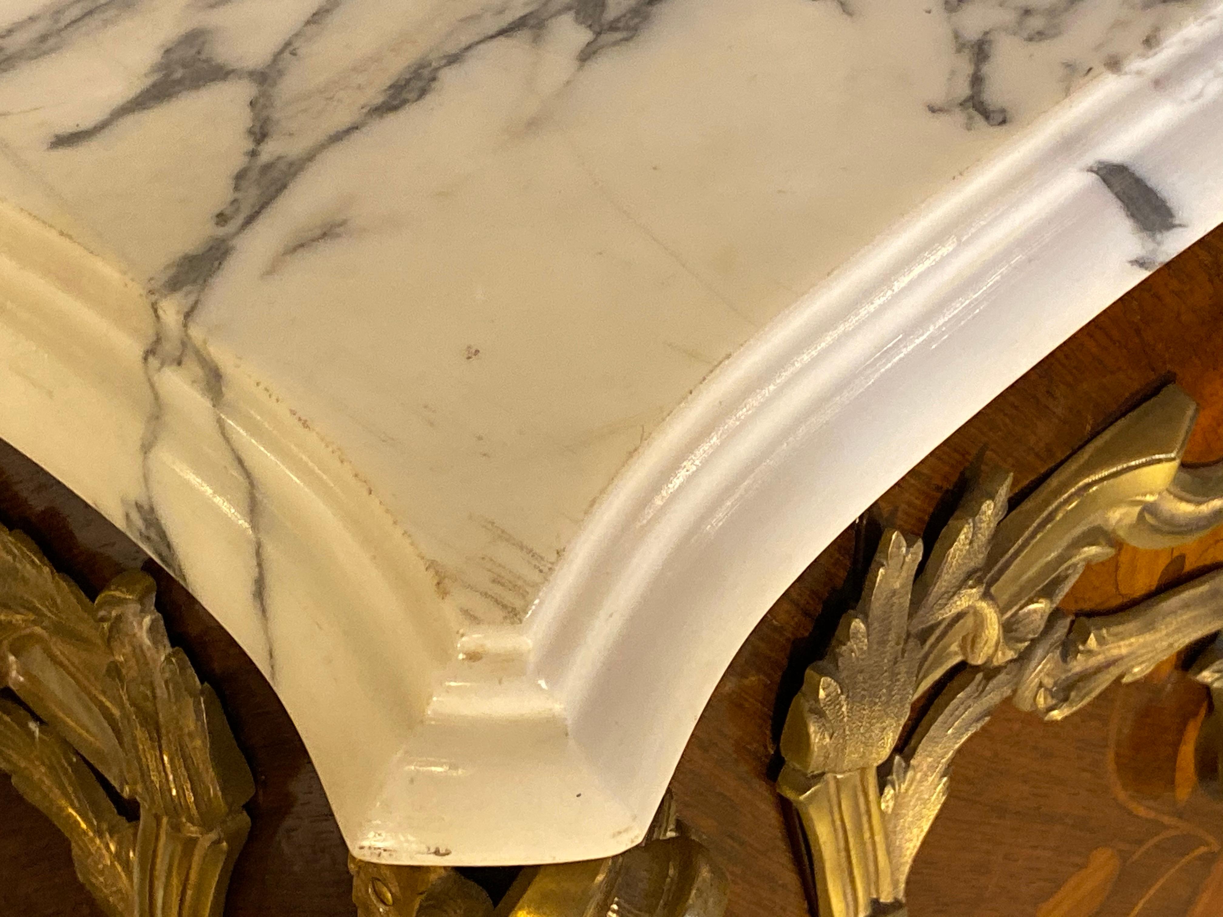Pair 19th Century King and Queen Compatible Marble-Top Commodes or Chest For Sale 12