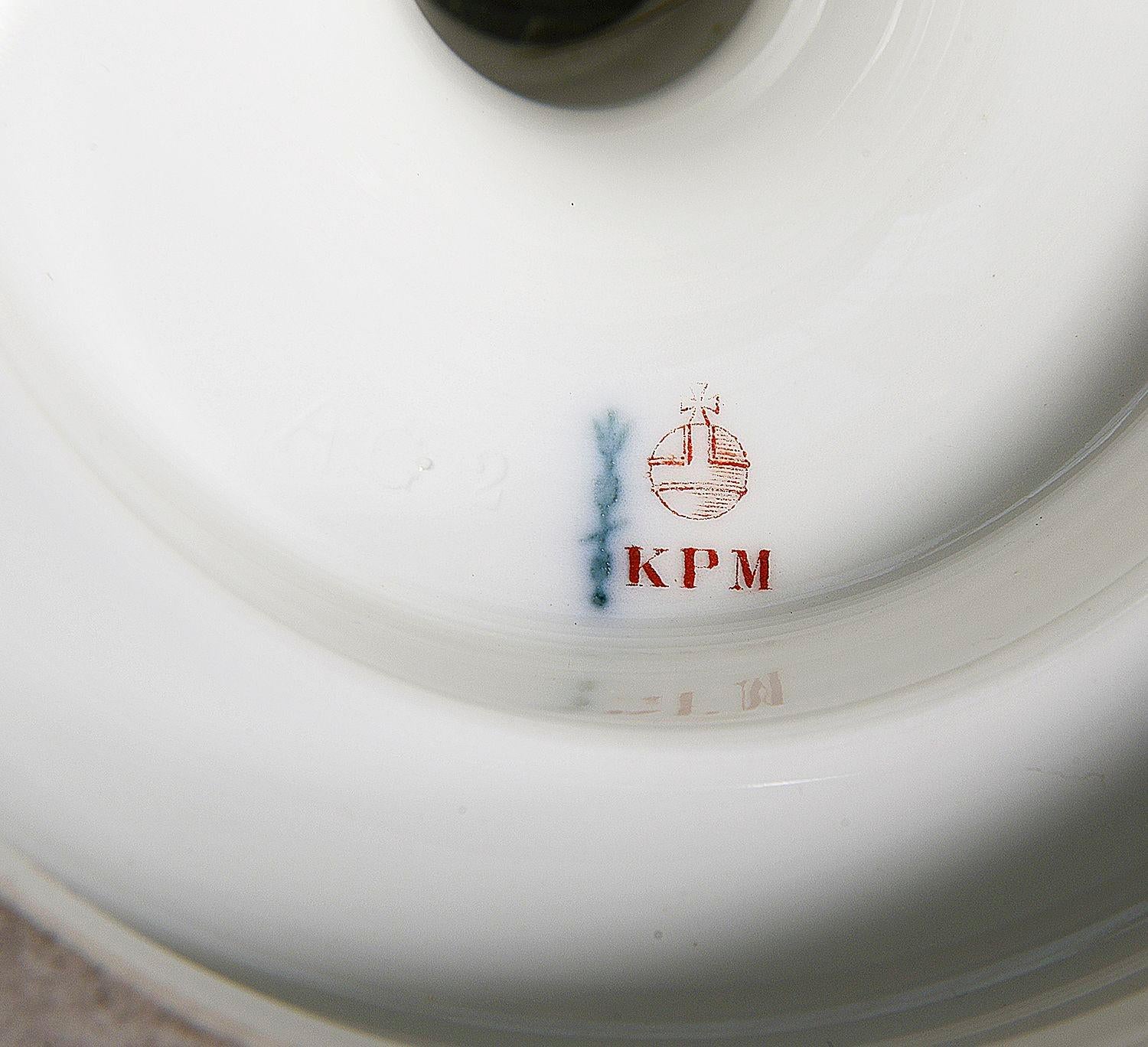 Pair 19th Century KPM porcelain lidded vases. For Sale 2