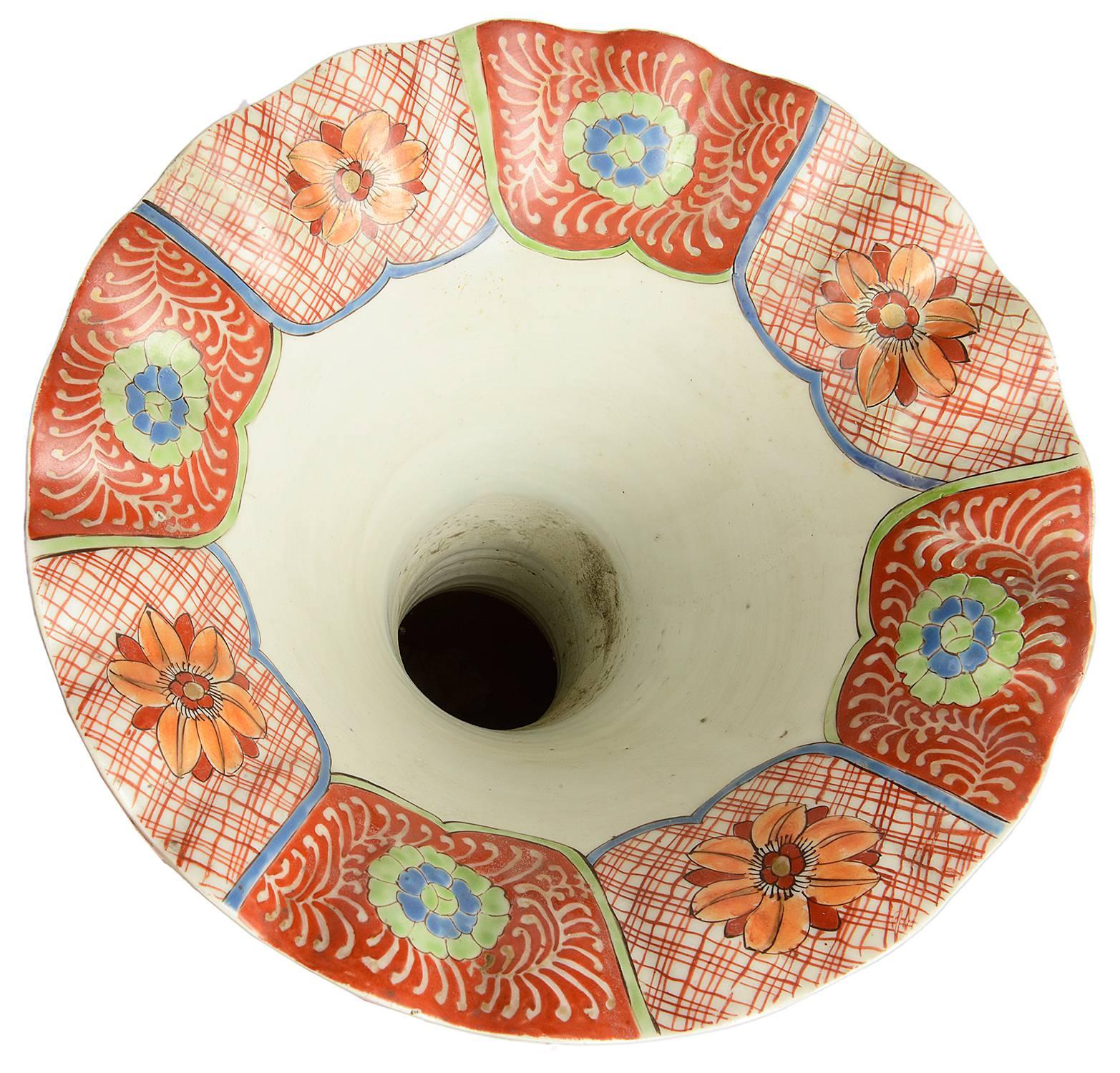 Porcelain Pair 19th Century Kutani Vases For Sale