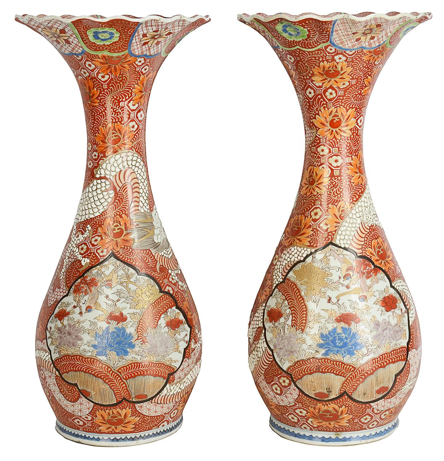 Pair 19th Century Kutani Vases For Sale