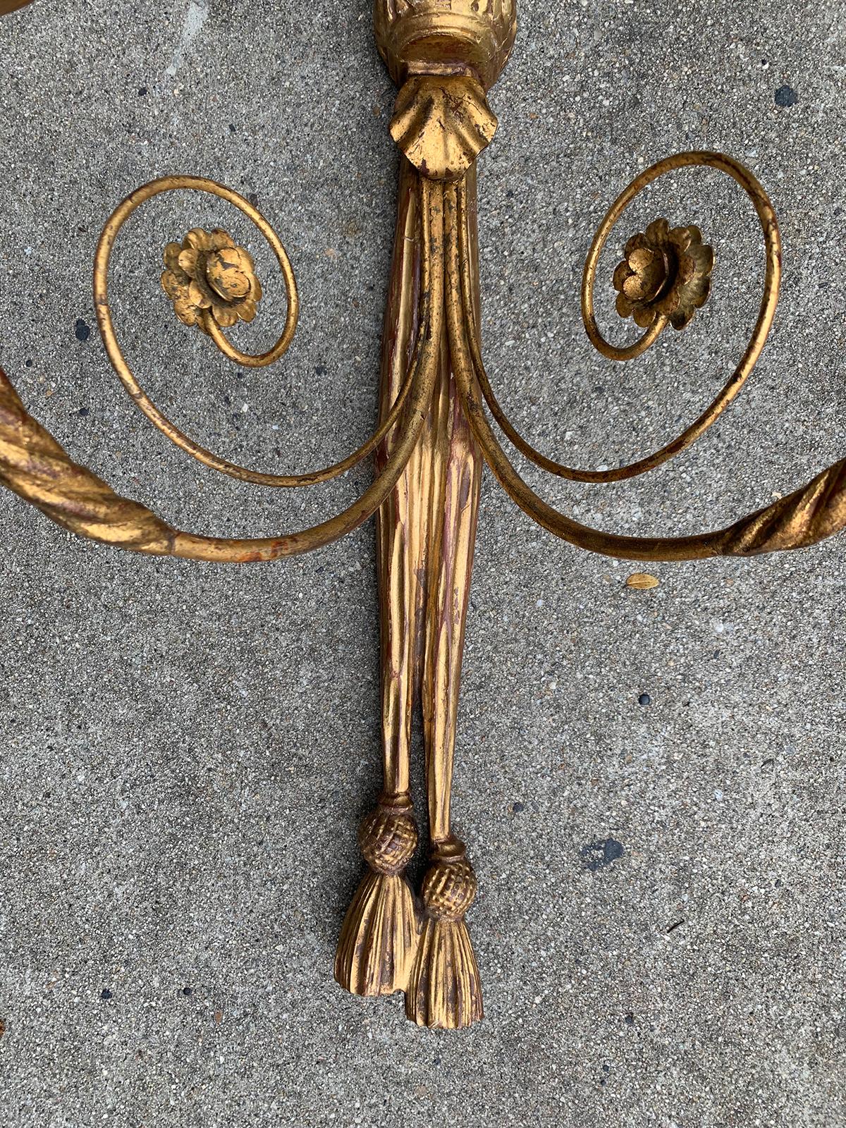Pair of 19th Century Large Georgian Style Giltwood Eagle Sconces For Sale 9