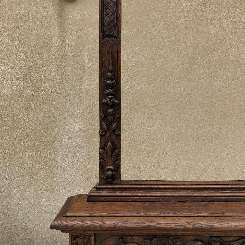 Hand-Carved Pair of 19th Century Library, Bookcase Built-In Cabinets For Sale