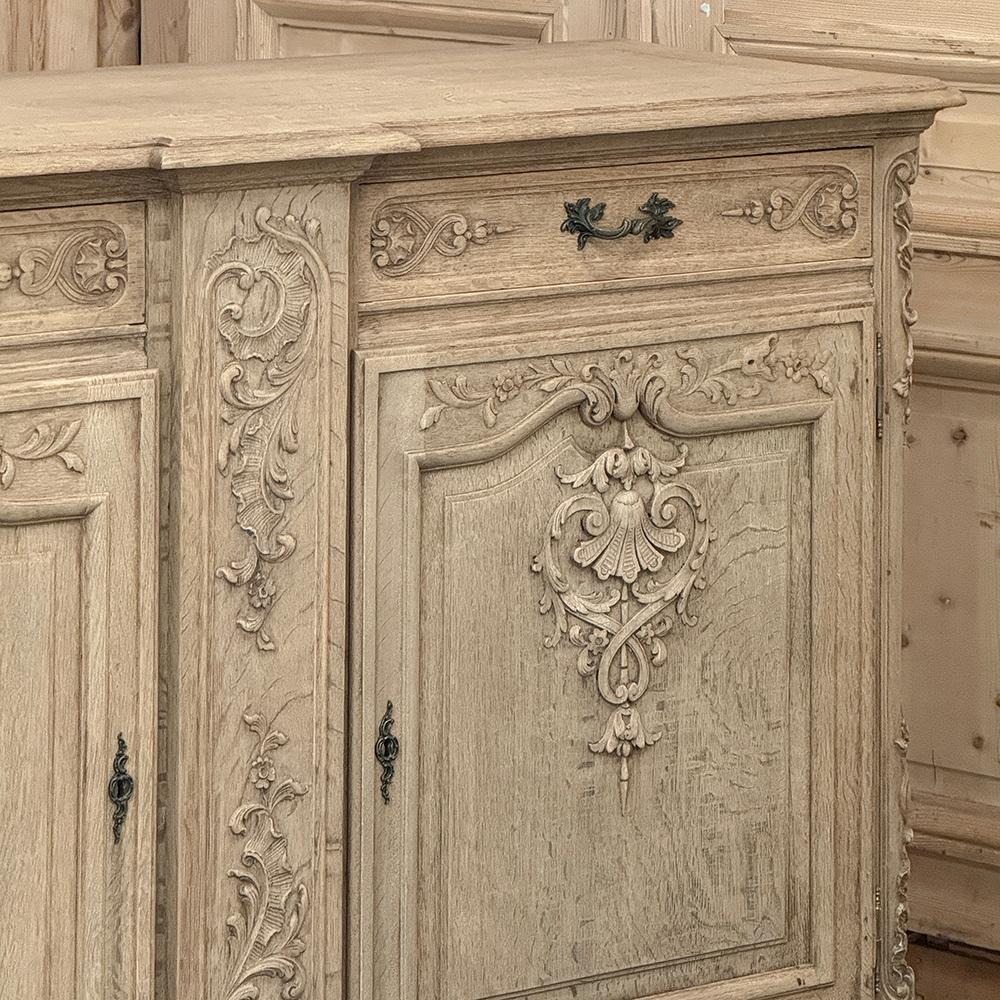 Pair 19th Century Louis XIV Buffets in Stripped Oak For Sale 9