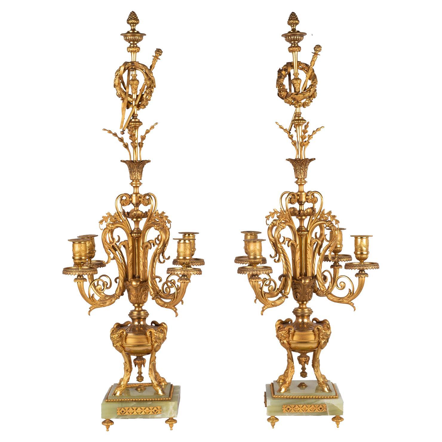 Paar Kandelaber im Louis-XVI.-Stil des 19. Jahrhunderts