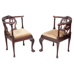 Pair 19th Century Mahogany Corner Chairs