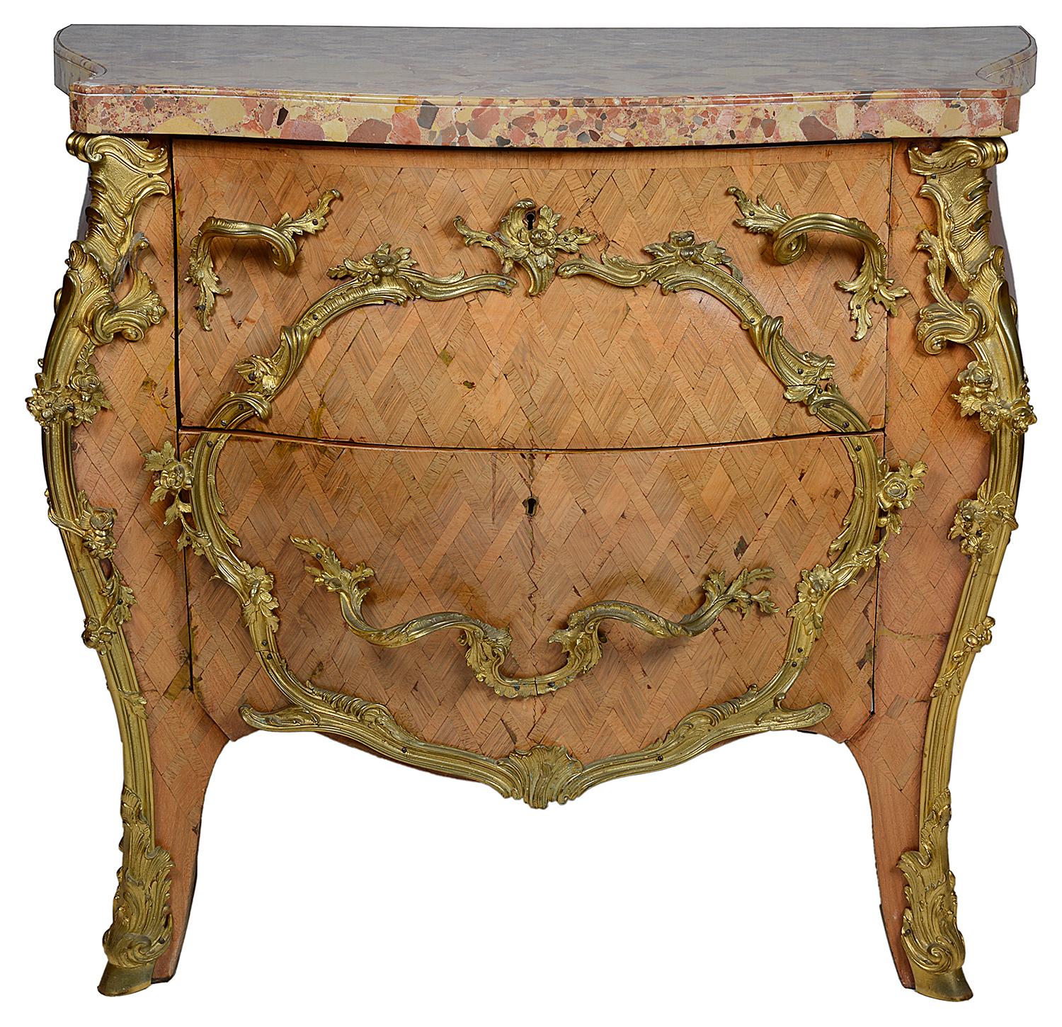 Pair of 18th Century style Marble Topped French Commodes In Good Condition For Sale In Brighton, Sussex