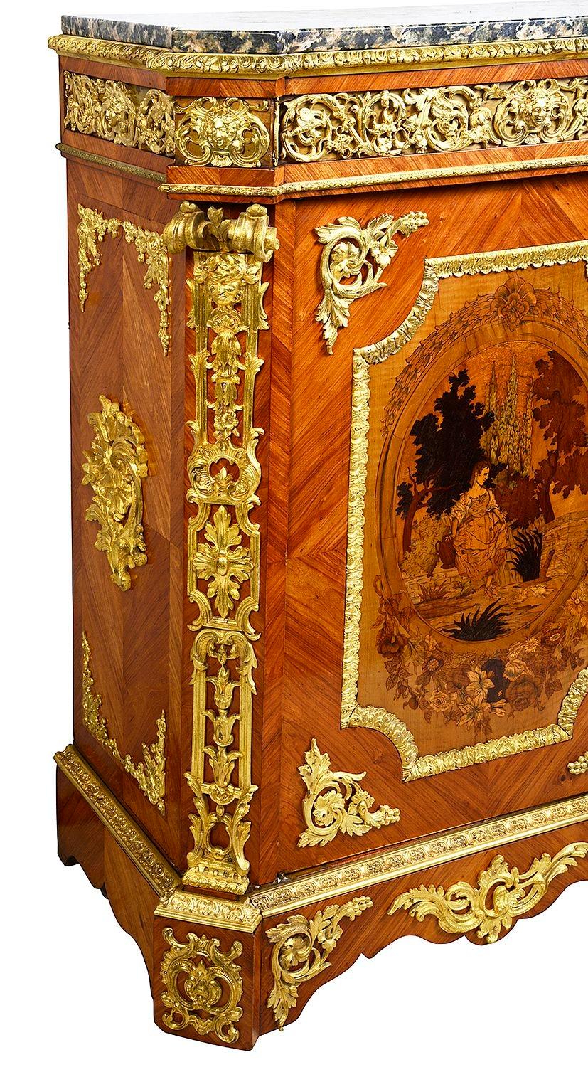Pair 19th Century Marquetry inlaid side cabinets. For Sale 4