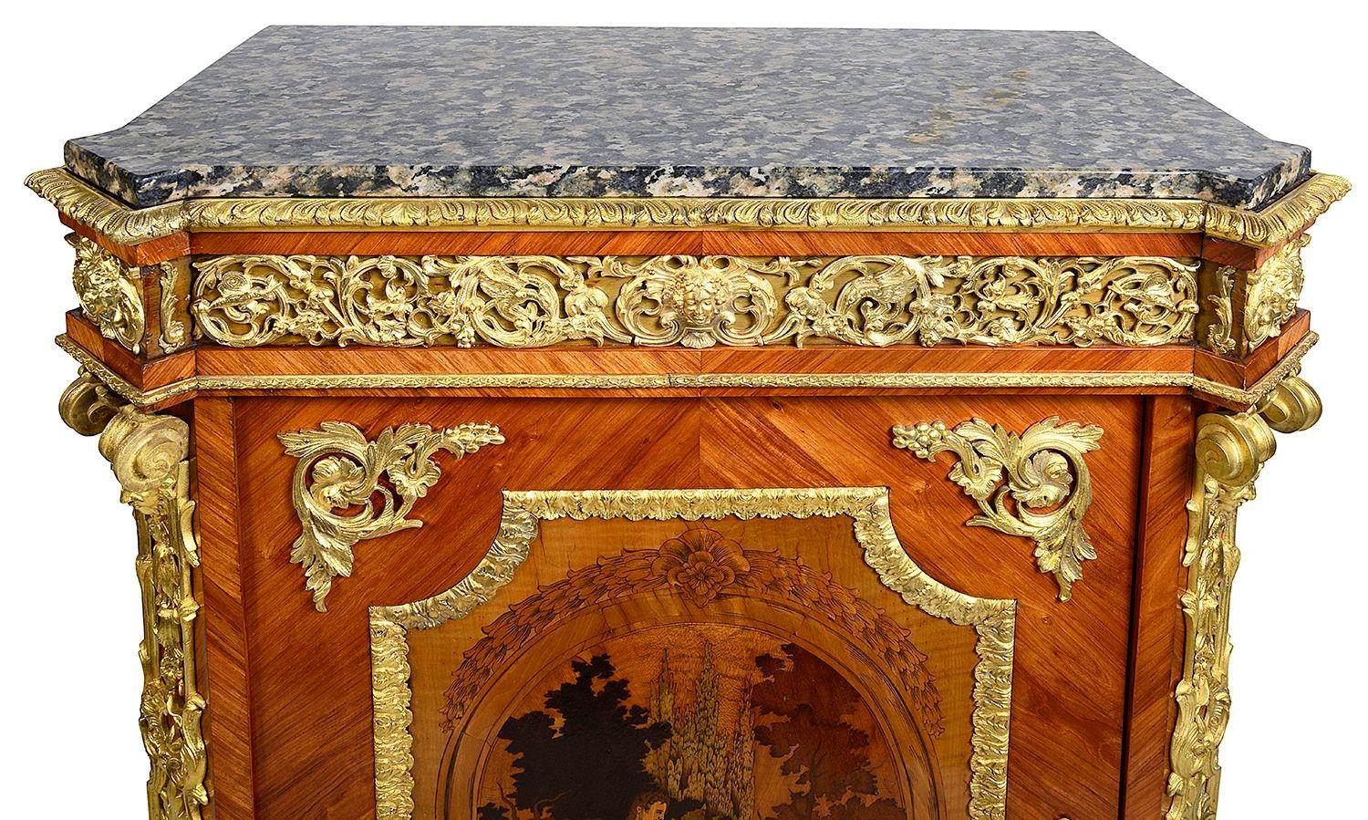 Pair 19th Century Marquetry inlaid side cabinets. For Sale 5