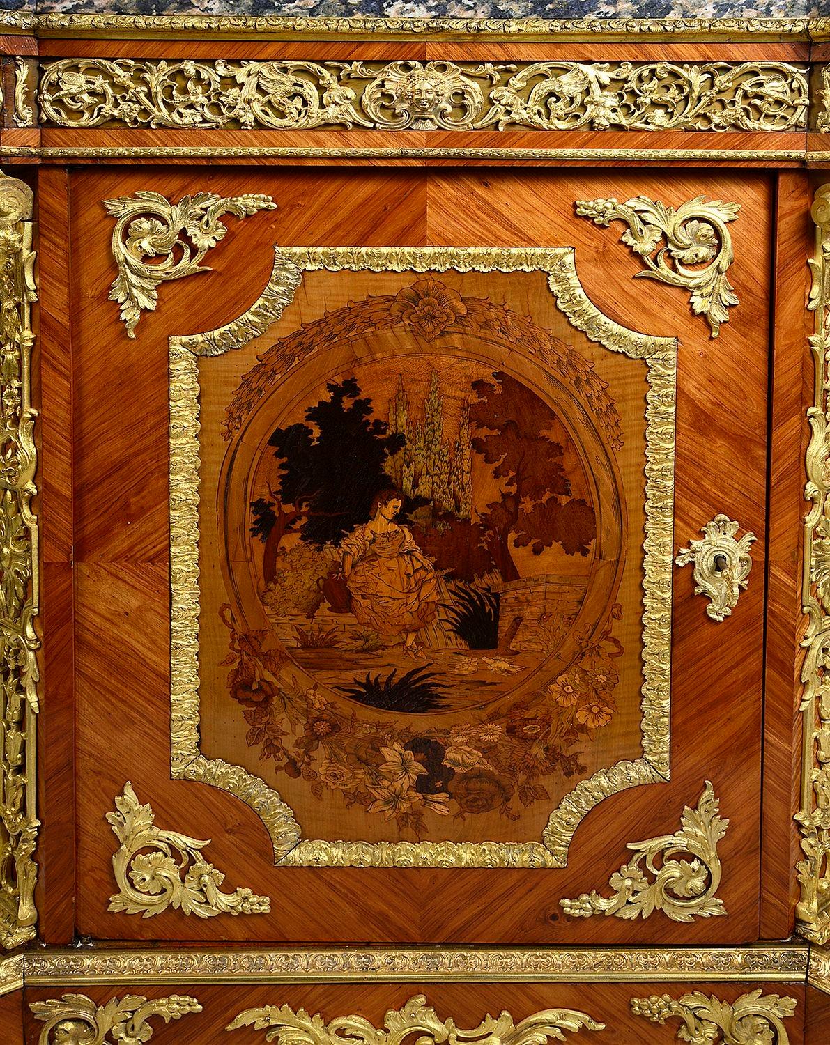 Pair 19th Century Marquetry inlaid side cabinets. For Sale 1