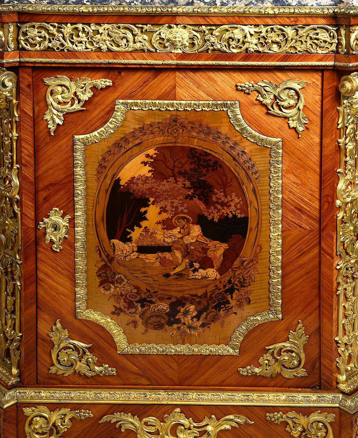 Pair 19th Century Marquetry inlaid side cabinets. For Sale 2