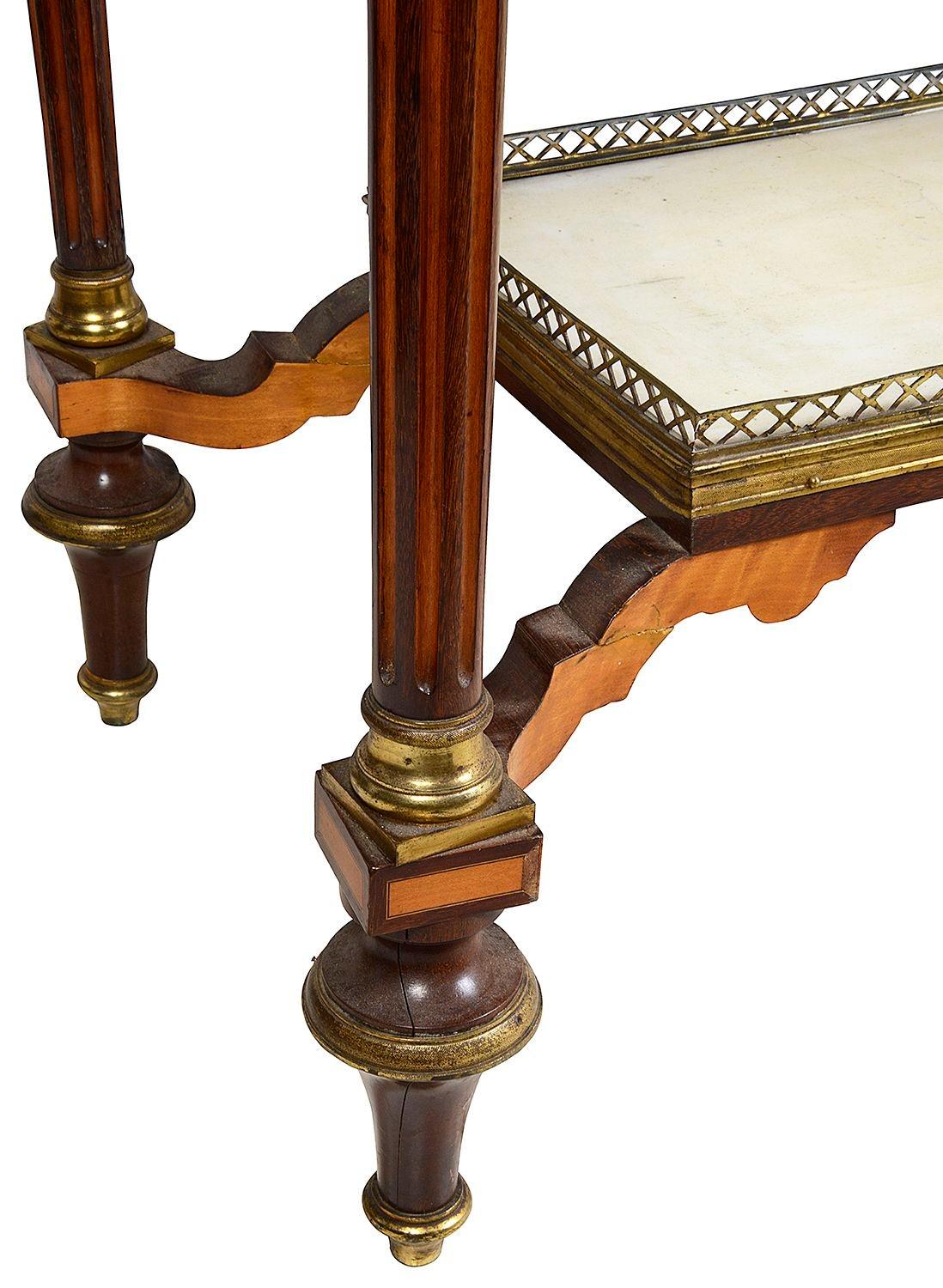 Pair 19th Century marquetry side / console tables, after Donald Ross. For Sale 3
