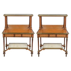 Used Pair 19th Century marquetry side / console tables, after Donald Ross.
