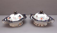 Pair 19th Century Masons ironstone tureens