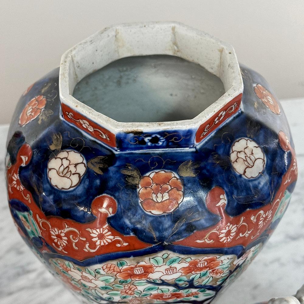 Coppia di urne con coperchio Imari giapponesi del XIX secolo del periodo Meiji in vendita 10