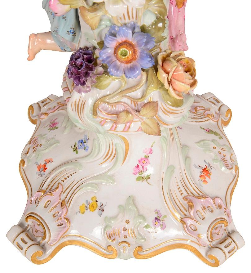 Paire de candélabres de Meissen du 19ème siècle Bon état - En vente à Brighton, Sussex