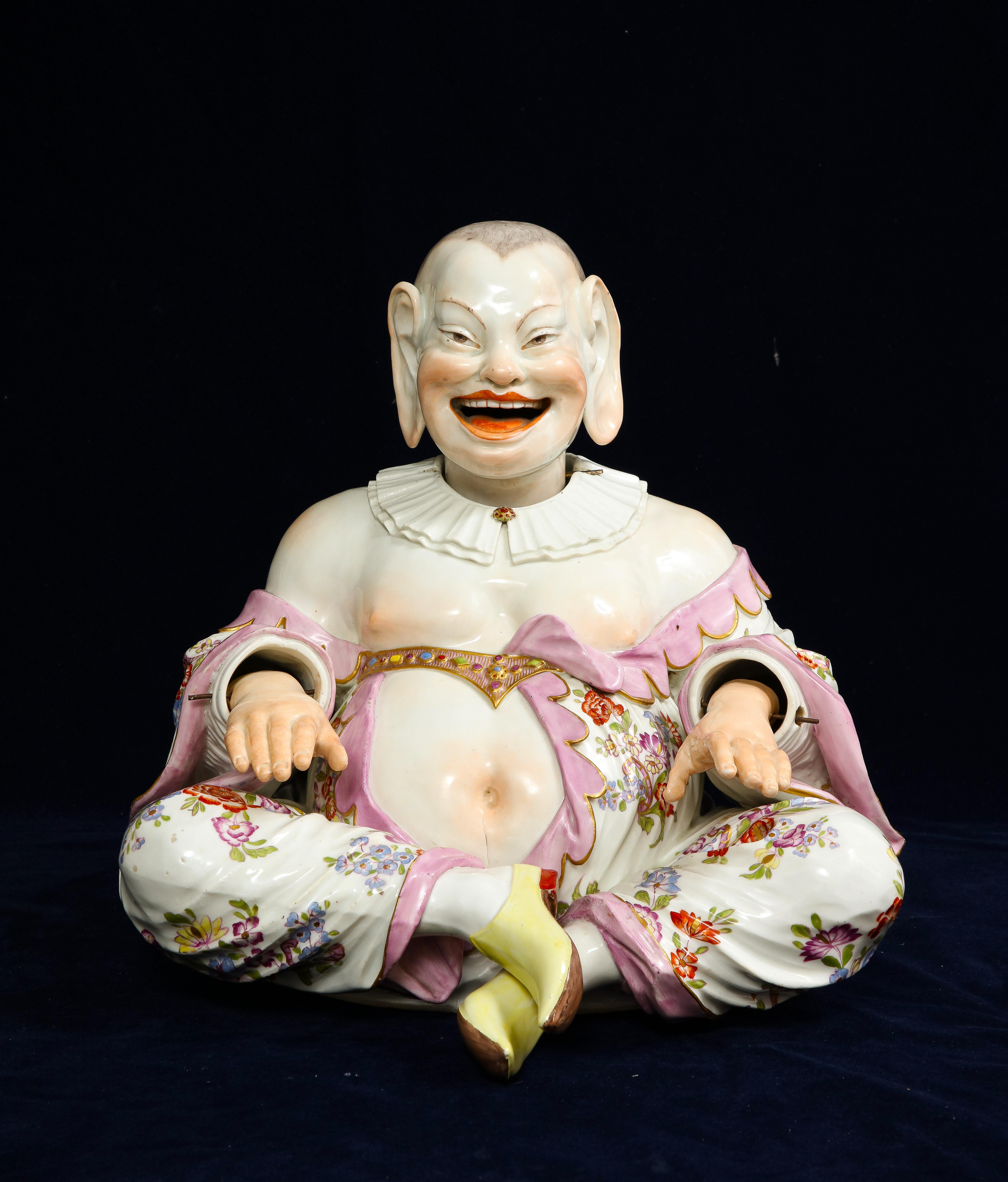 Paar Pagodenfiguren aus Meissener Porzellan im Chinoiserie-Stil des 19. Jahrhunderts (Rokoko) im Angebot