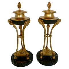 Pair 19th Century Neo-Classical Style French Bronze Cassolettes