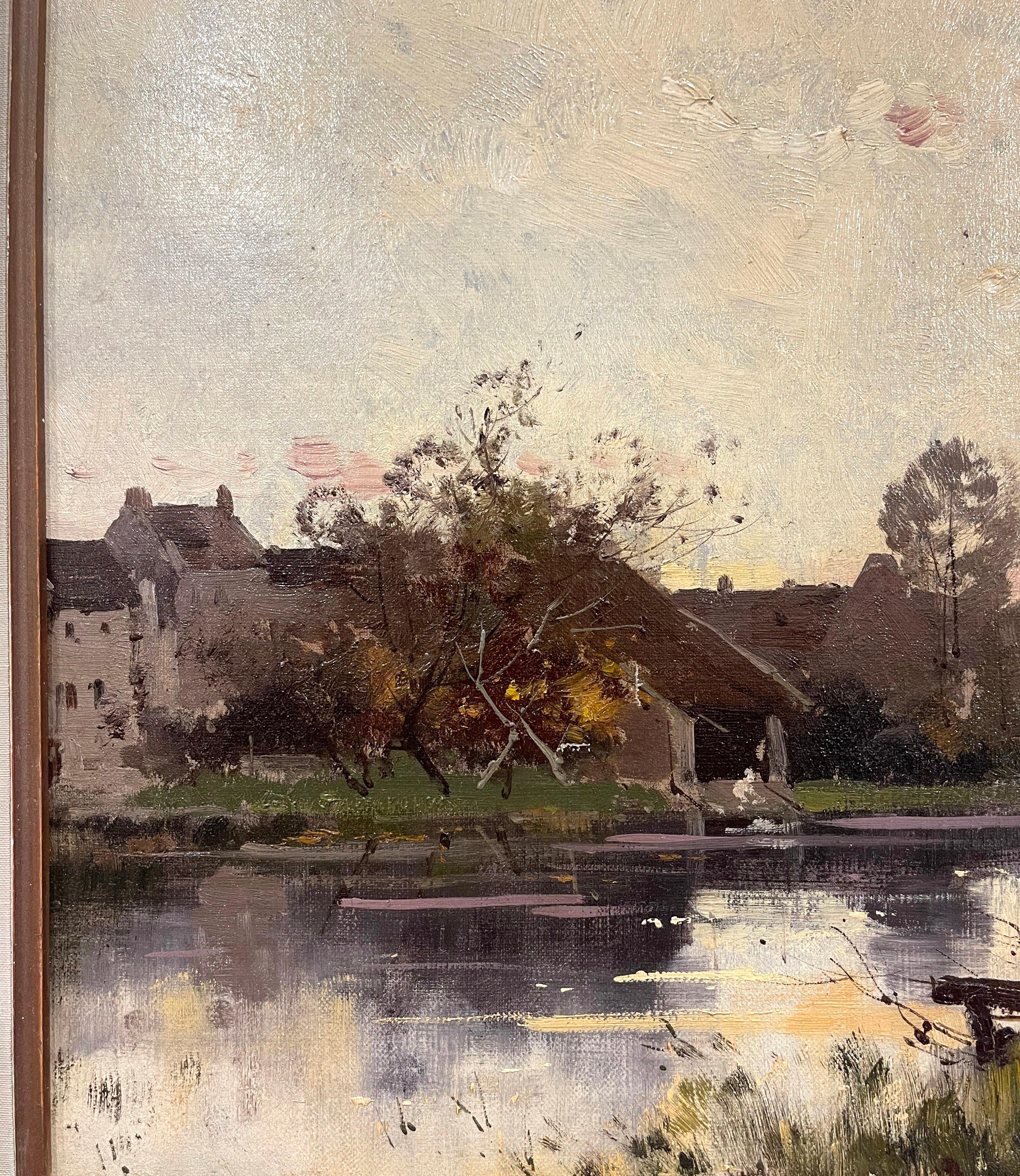 Ein Paar Ölgemälde aus dem 19. Jahrhundert in vergoldetem Rahmen, signiert Lievin für E. Galien-Laloue im Angebot 2