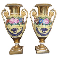 pair 19th century old paris urns