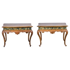 Paire de consoles peintes en faux marbre du 19ème siècle