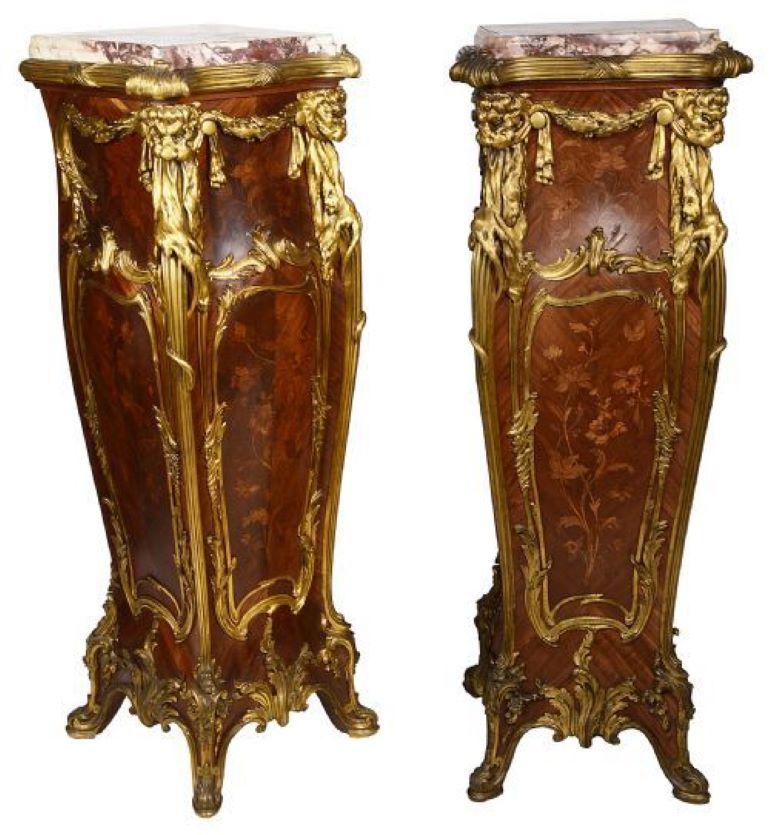 Pair 19th Century Pedestals by Francoise Linke For Sale 4