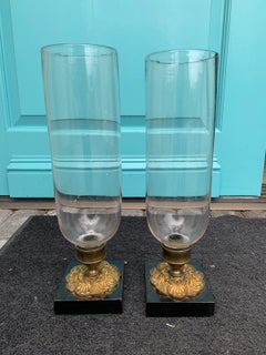 Pair of 19th Century Period English Regency Bronze and Marble Photophores