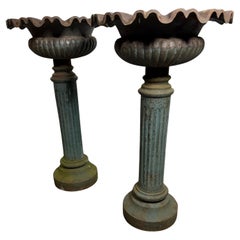 Pair 19th Century Planters /Jardiniere's on fluted columns, Neo-Classical