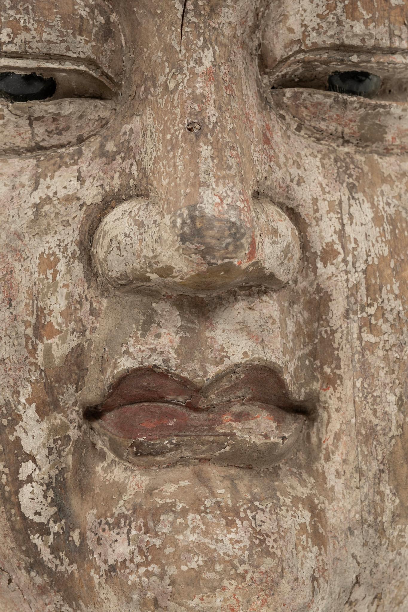 Wood Pair Guanyin Bodhisattva Heads For Sale