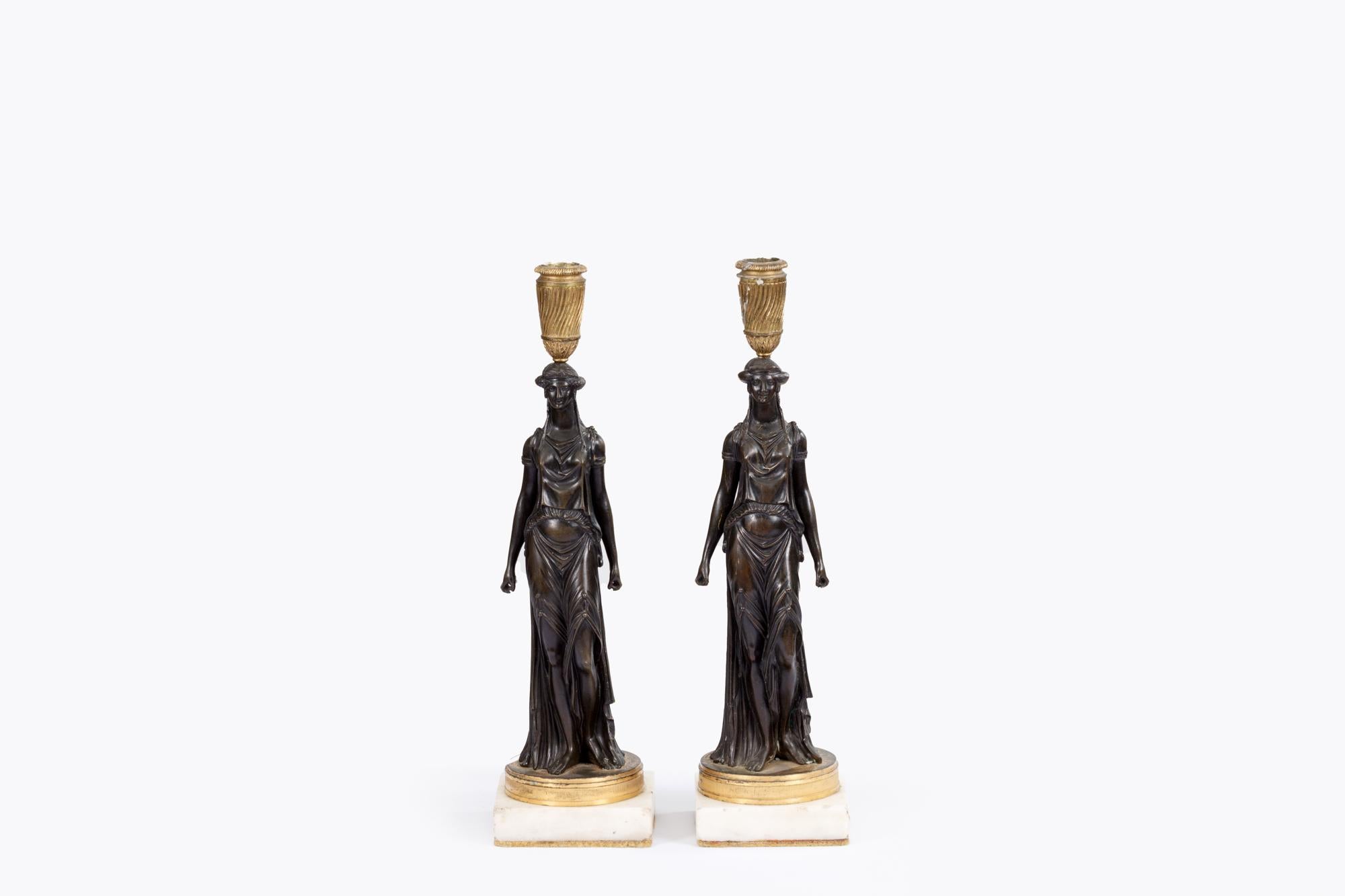 Pair 19th Century Regency Candlesticks In The Manner Of William Kent In Excellent Condition For Sale In Dublin 8, IE