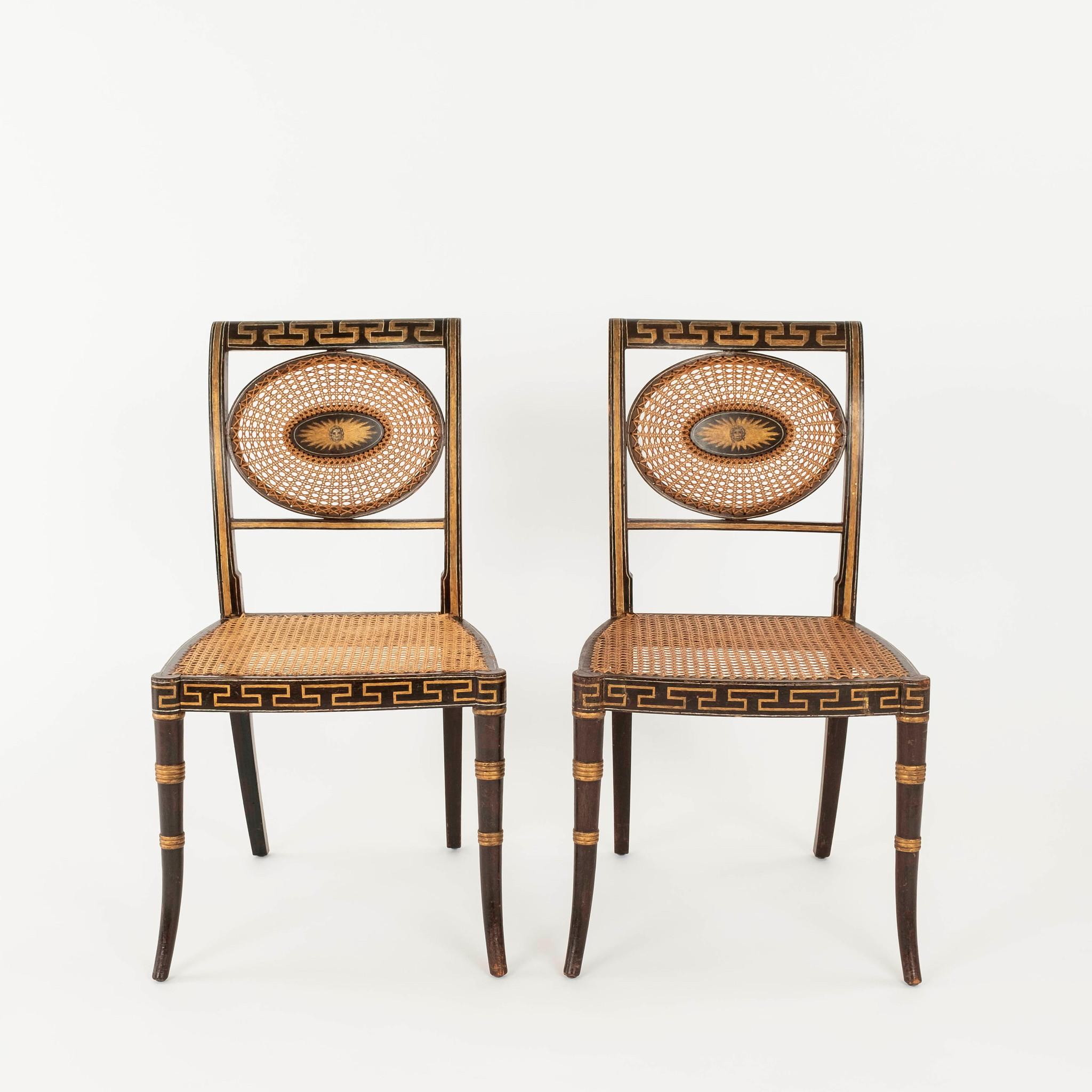 Pair 19th Century Regency Side Chairs In Good Condition In Houston, TX
