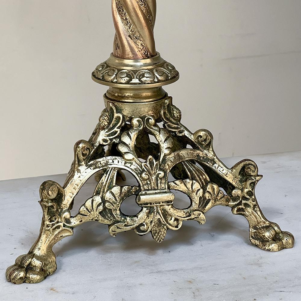 Pair 19th Century Renaissance Revival Bronze Candlesticks For Sale 11