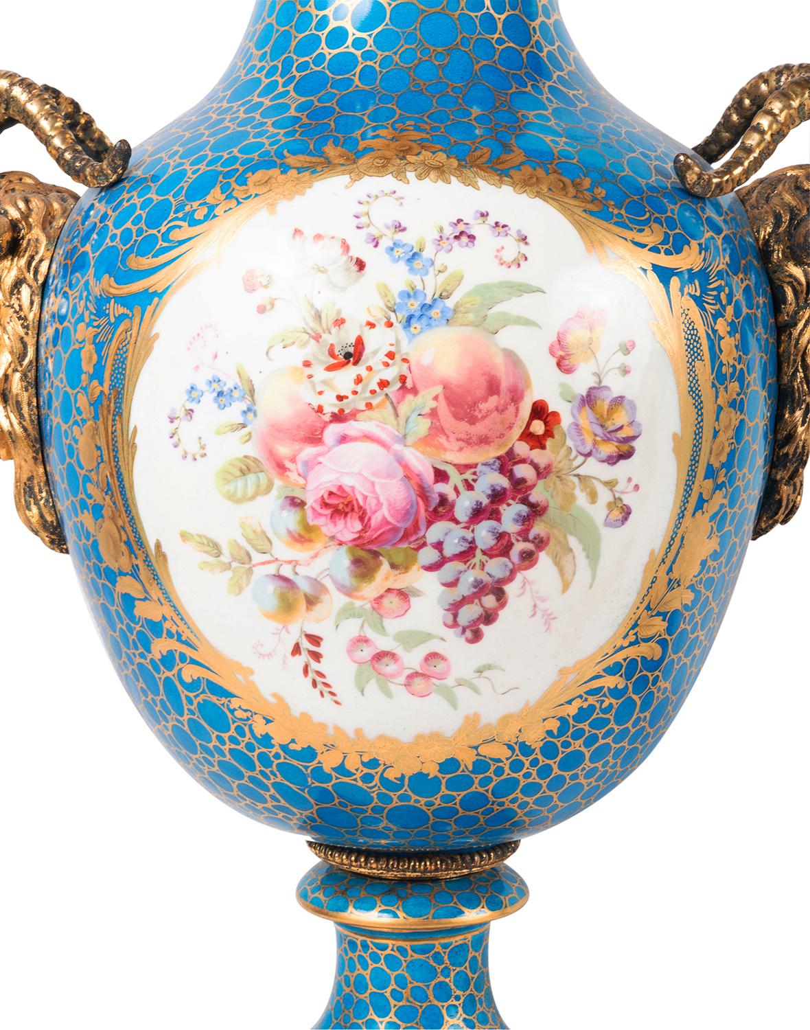 Pair 19th Century Sevres Style Porcelain Vases For Sale 8