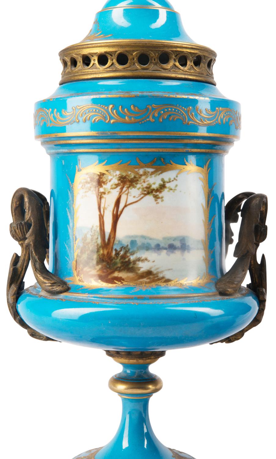 Louis XVI Pair 19th Century Sevres Style Vases