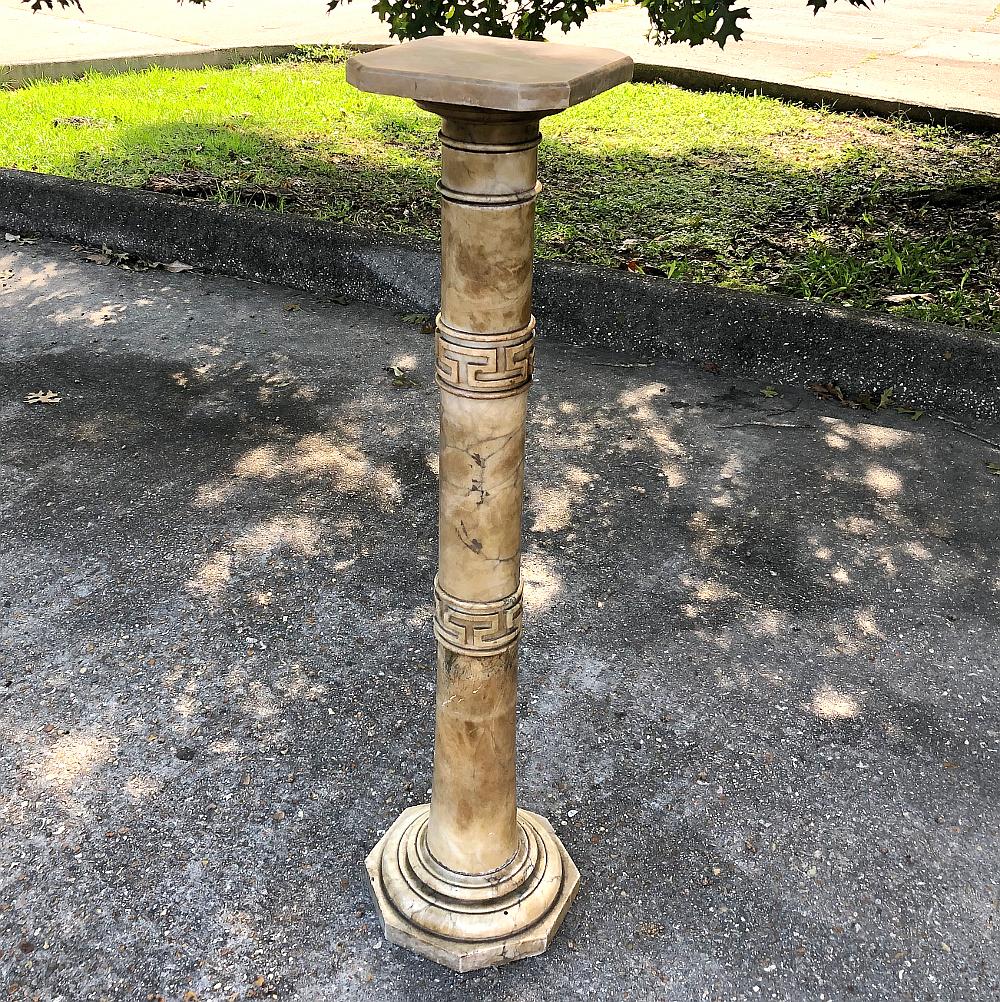Pair 19th Century Solid Marble Louis XVI Pedestals ~ Columns In Good Condition For Sale In Dallas, TX